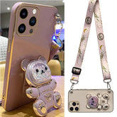 Glitter Bear Case with Lanyard for iPhone